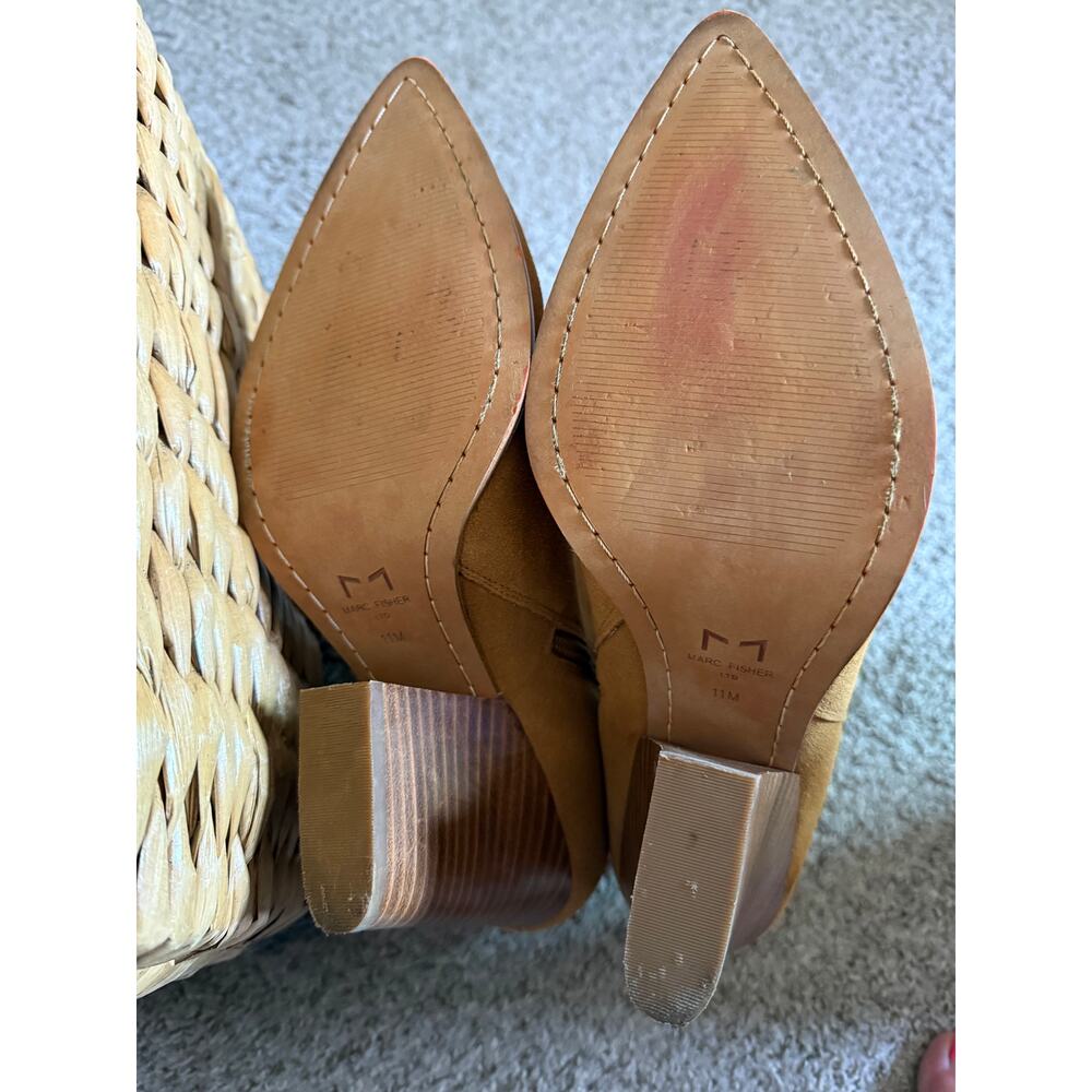 Marc Fisher LTD Mariel Heeled Western Booties Tan Suede 11M - Picture 5 of 15